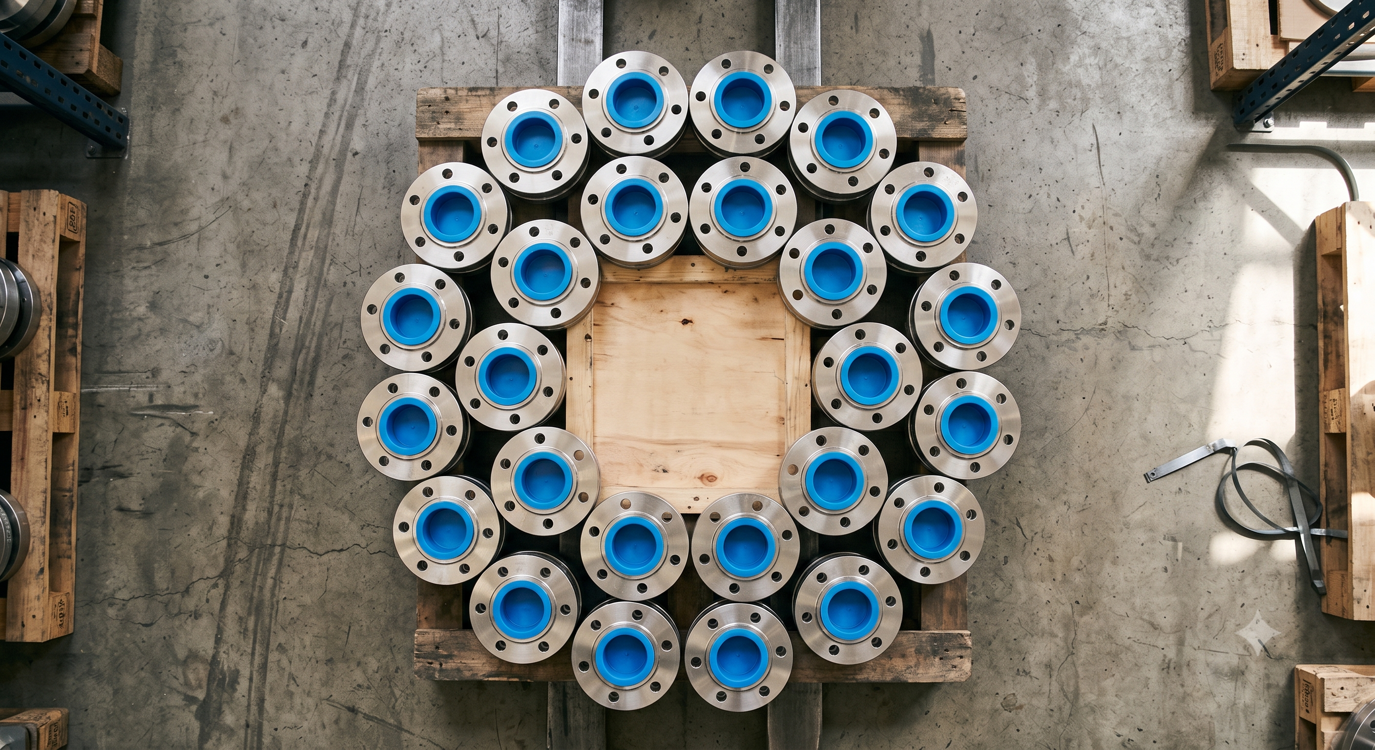 Flanges packed for shipment
